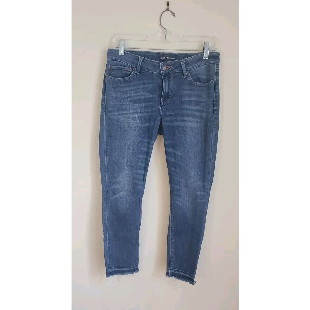 Lucky Brand Jeans Lolita Crop Skinny‎ Women’s Size 6/28 Raw Hem Blue